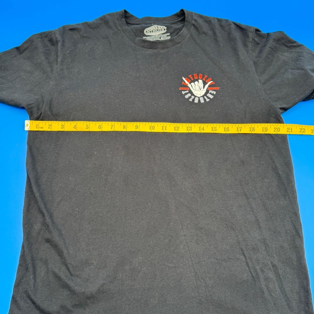 Enthuzst Apparel Company Mens Graphic‎ T Shirt Black Size L Skeleton Hand Y2K - Picture 5 of 5